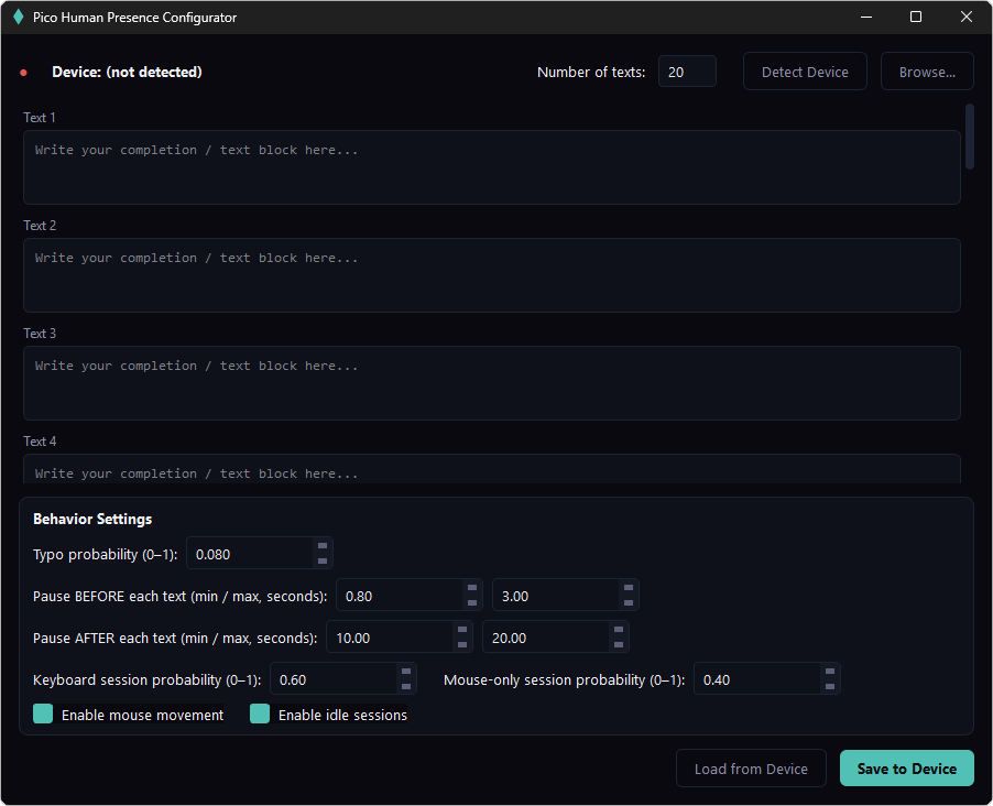 Haxtick Human Presence Configurator